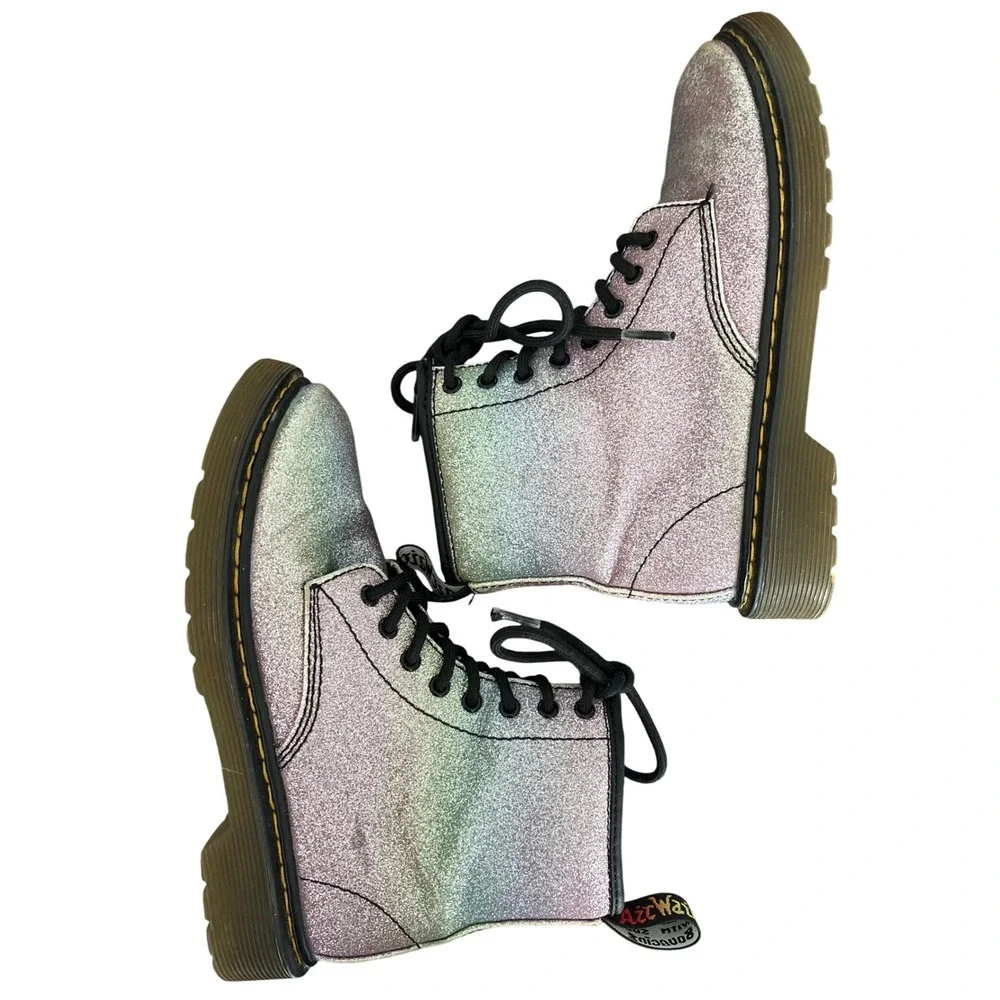 Dr Martens 1460 Rainbow Glitter Lace‎ Up Ankle Boots Kids US 2 UK 1 EU 33